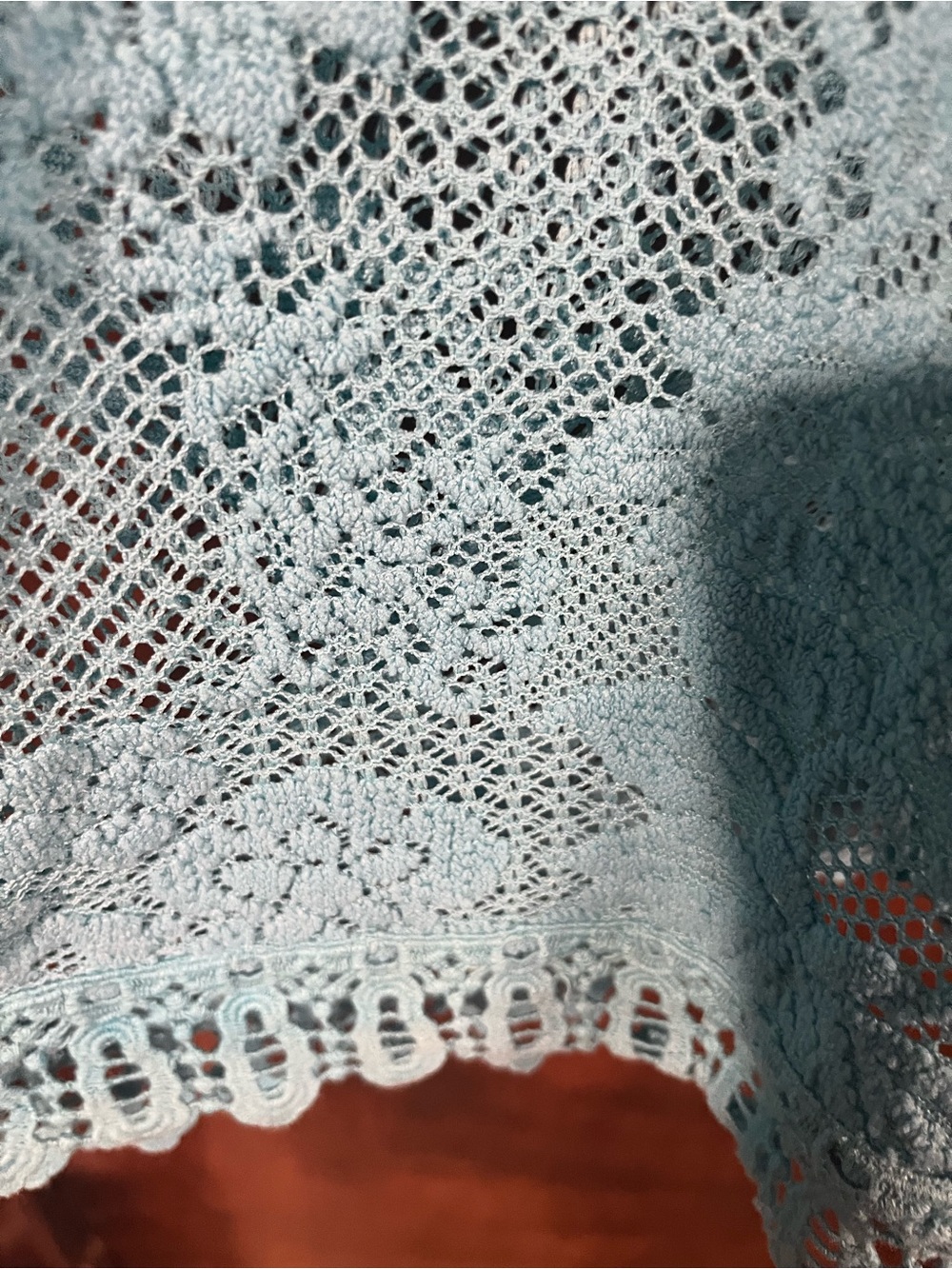 ⭐️ 2/$20 Light Blue Crochet V-Neck Women's Top - Picture 4 of 6